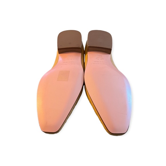 NEW Escada Buttery Yellow Loafers Ornate Gold Buckle Style 27351 Handmade Italy - Picture 12 of 14